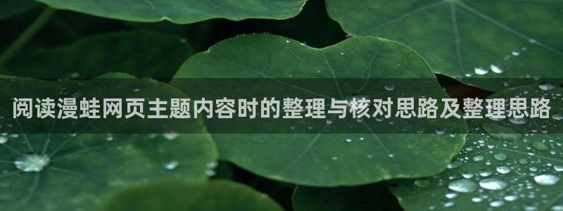 漫画岛奇幻漫画：阅读漫蛙网页主题内容时的整理与核对思路及整理思路